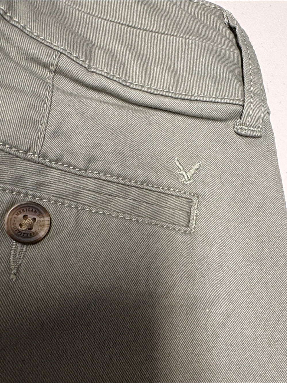 Skinny Stretch Chino Green Pants Sz 2 - Picture 7 of 9